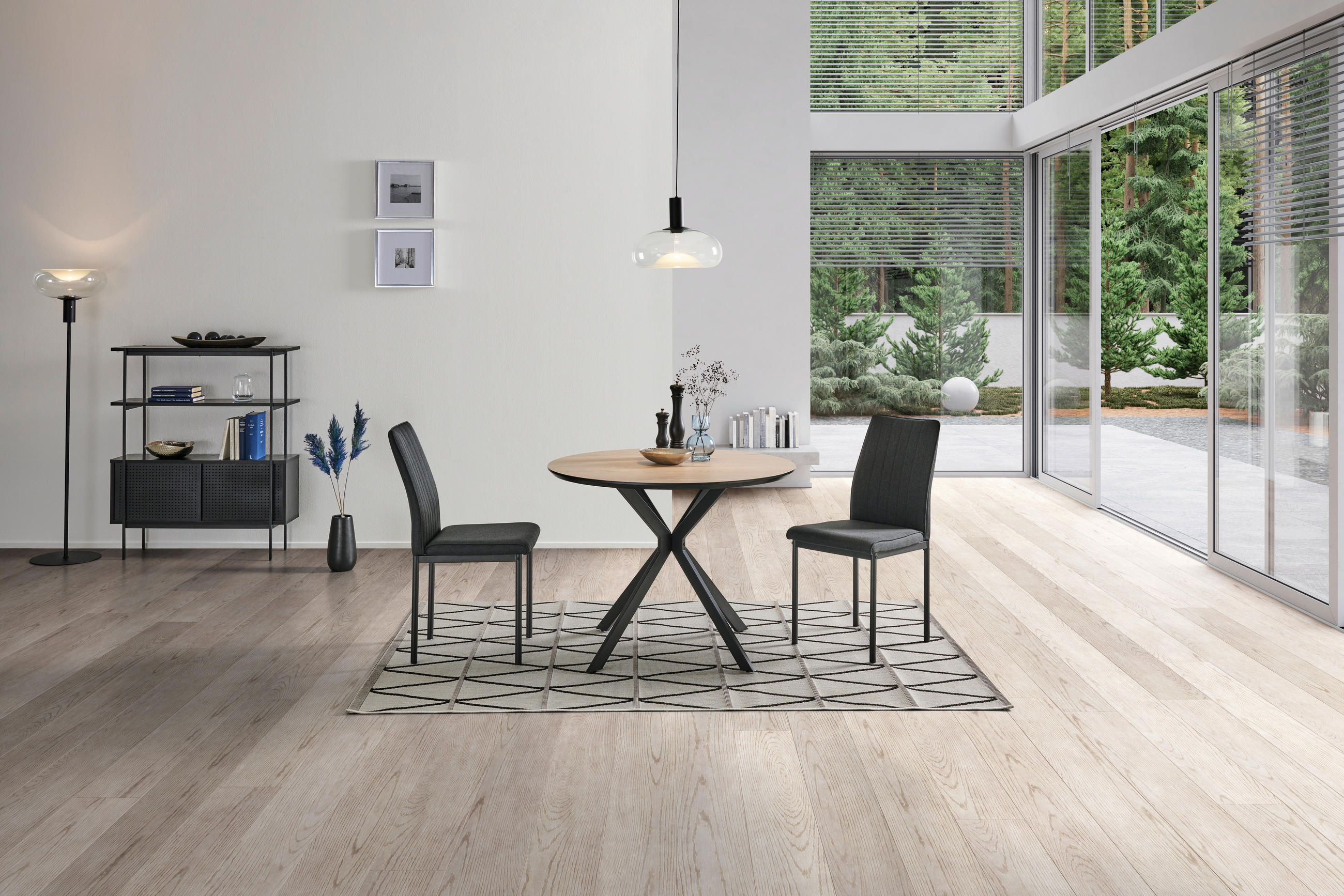 STUHL  in Eisen Mikrofaser Metall, Textil  - Dunkelgrau/Grau, LIFESTYLE, Textil/Metall (44/91/58cm) - Livetastic