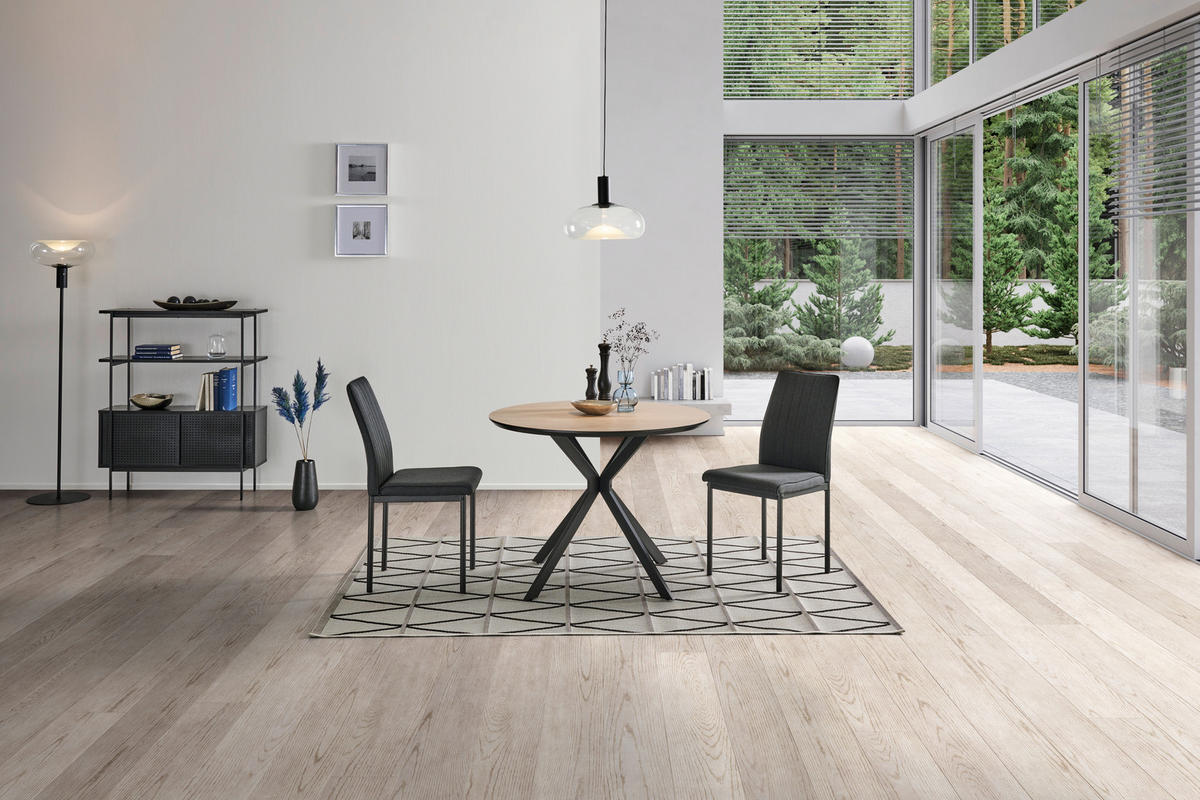 STUHL  in Eisen Mikrofaser Metall, Textil  - Dunkelgrau/Grau, LIFESTYLE, Textil/Metall (44/91/58cm) - Livetastic