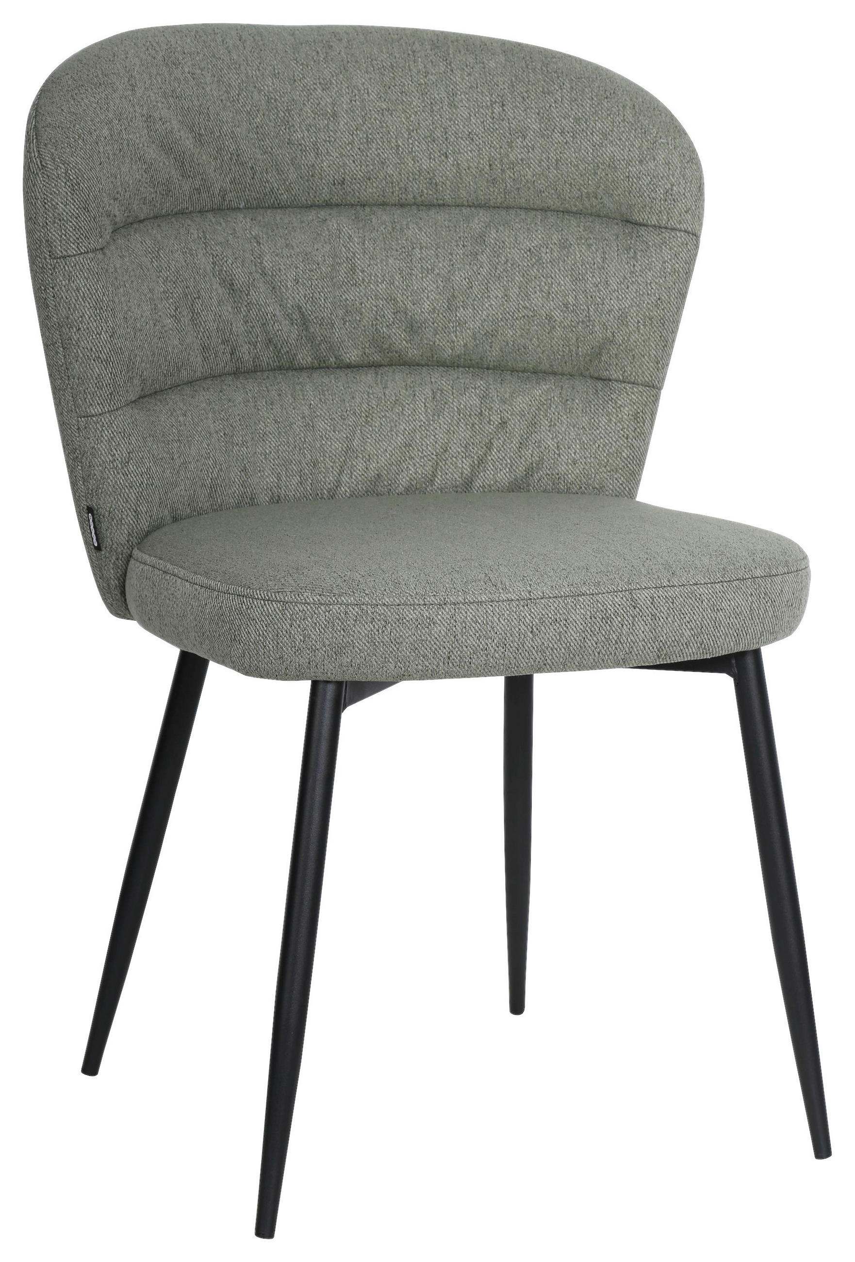 STUHL Leinenoptik Grün, Schwarz  - Schwarz/Grün, Design, Textil/Metall (57/84,5/61,5cm) - Boxxx