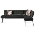 ECKBANK 225/169 cm  in Schwarz, Dunkelbraun  - Dunkelbraun/Schwarz, Design, Textil/Metall (225/169cm) - Dieter Knoll