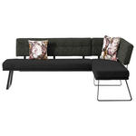 ECKBANK 225/169 cm  in Schwarz, Dunkelbraun  - Dunkelbraun/Schwarz, Design, Textil/Metall (225/169cm) - Dieter Knoll