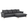 ECKSCHLAFSOFA Flachgewebe Grau  - Buchefarben/Grau, Design, Holz/Textil (274/170cm) - Livetastic