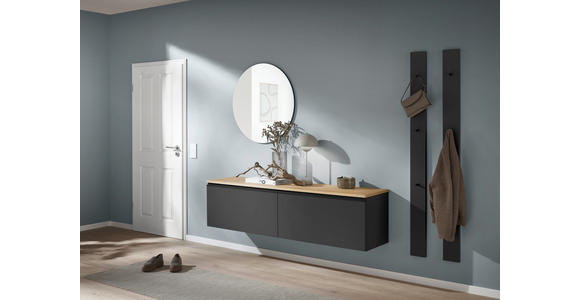 LOWBOARD  180/46/41 cm  erweiterbar, Typenauswahl, Beimöbel erhältlich, umfangreiches Zubehör erhältlich, stehend, hängend  - Eichefarben/Anthrazit, Design, Holzwerkstoff/Kunststoff (180/46/41cm) - Dieter Knoll