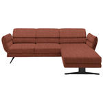 ECKSOFA in Flachgewebe Rostfarben  279-327/176-217 cm  - Rostfarben/Schwarz, Design, Textil/Metall (279-327/176-217cm) - Dieter Knoll