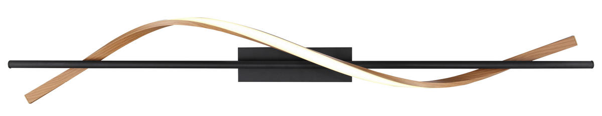LED-DECKENLEUCHTE 115/14/17 cm   - Schwarz/Braun, Design, Kunststoff/Metall (115/14/17cm) - Globo