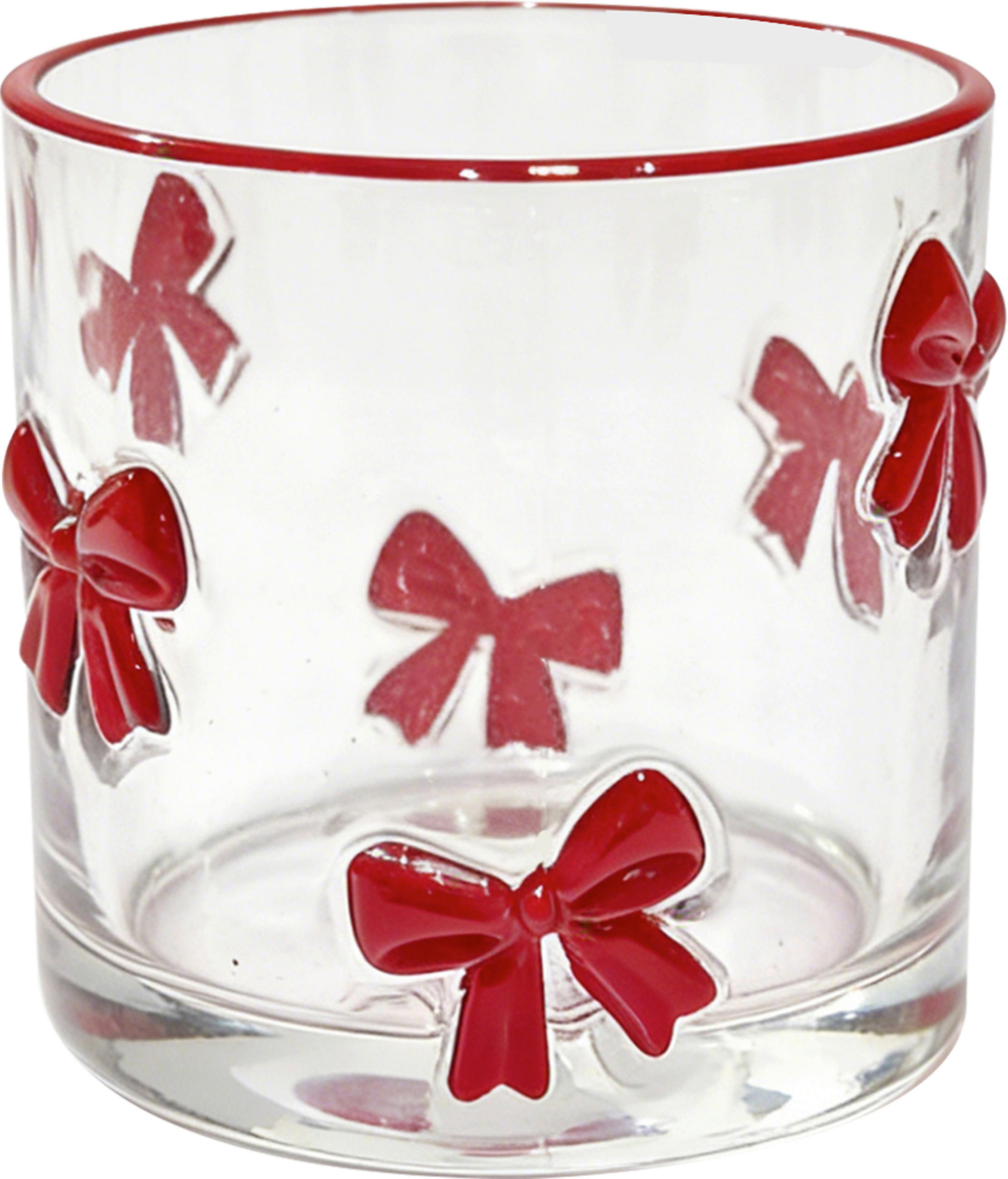 TEELICHTGLAS - Klar/Rot, LIFESTYLE, Glas (10/10cm) - X-Mas