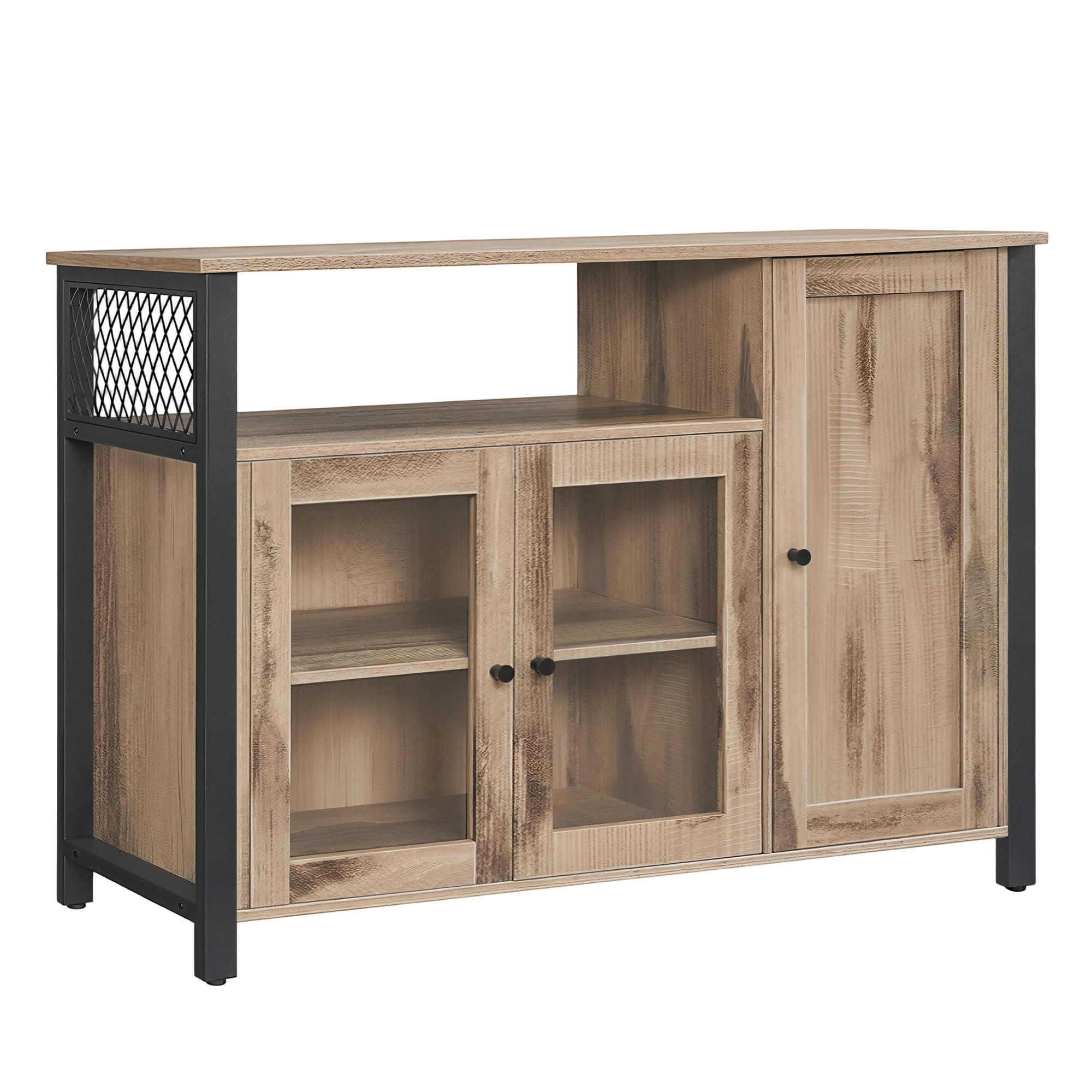 ANRICHTE Dekorfolie Braun, Schwarz  - Schwarz/Braun, Trend, Glas/Holzwerkstoff (110/75/33cm) - Boxxx