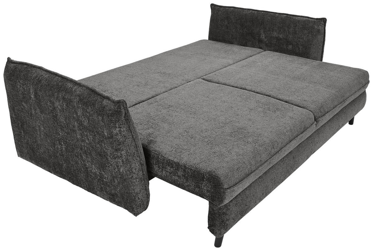 SCHLAFSOFA in Chenille Grau  - Schwarz/Grau, Konventionell, Holz/Textil (238/99/108cm) - MID.YOU