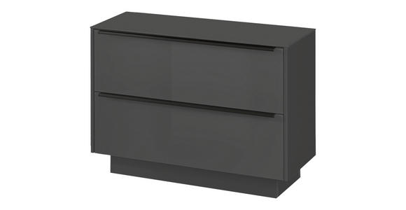 GARDEROBENBANK  in 72/50/32 cm  - Anthrazit/Schwarz, Design, Glas/Metall (72/50/32cm) - Novel