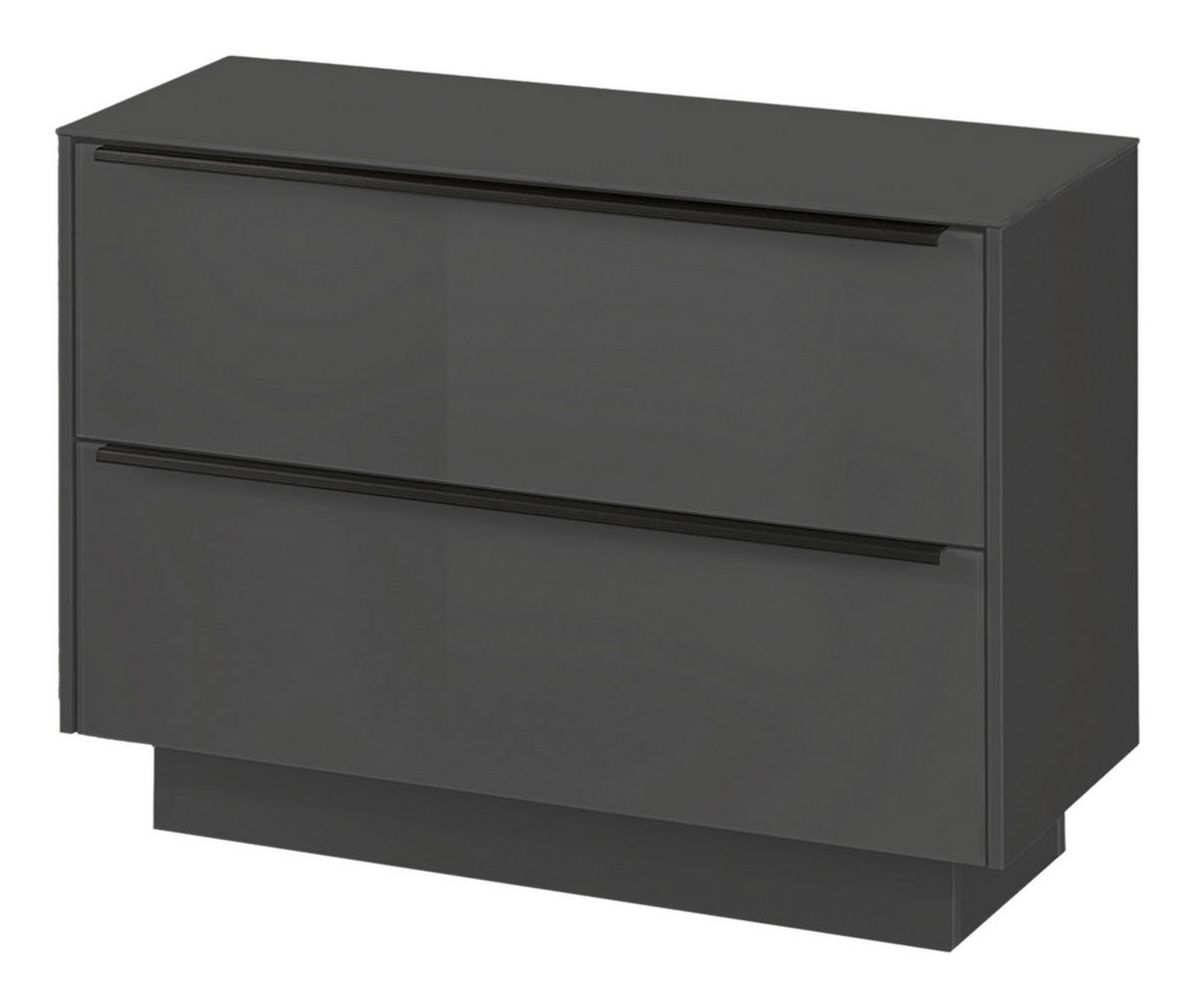 GARDEROBENBANK  in 72/50/32 cm  - Anthrazit/Schwarz, Design, Glas/Metall (72/50/32cm) - Novel