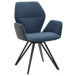 ARMLEHNSTUHL  in Webstoff, Mikrofaser  - Blau/Anthrazit, Design, Textil/Metall (62/91/59cm) - Valnatura