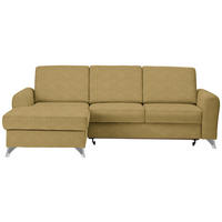 ECKSOFA in Flachgewebe Gelb  167/244 cm  - Gelb/Silberfarben, Design, Textil/Metall (167/244cm) - Cantus