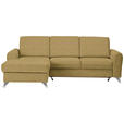 ECKSOFA in Flachgewebe Gelb  167/244 cm  - Gelb/Silberfarben, Design, Textil/Metall (167/244cm) - Cantus