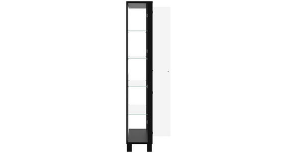 VITRINE in Schwarz - Schwarz, KONVENTIONELL, Glas/Holzwerkstoff (62/189/33cm) - Carryhome
