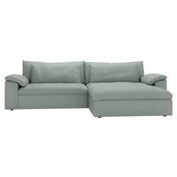 ECKSOFA  Chenille Hellgrau  - Hellgrau/Schwarz, Modern, Kunststoff/Textil (306/198cm) - Carryhome