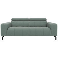 2-SITZER-SOFA Webstoff Hellblau  - Schwarz/Hellblau, Design, Textil/Metall (208/79/104cm) - MID.YOU