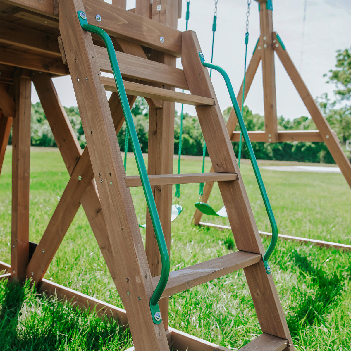 SPIELTURM 430/310/380 cm  - Braun/Grün, KONVENTIONELL, Holz (430/310/380cm) - Ambia Garden