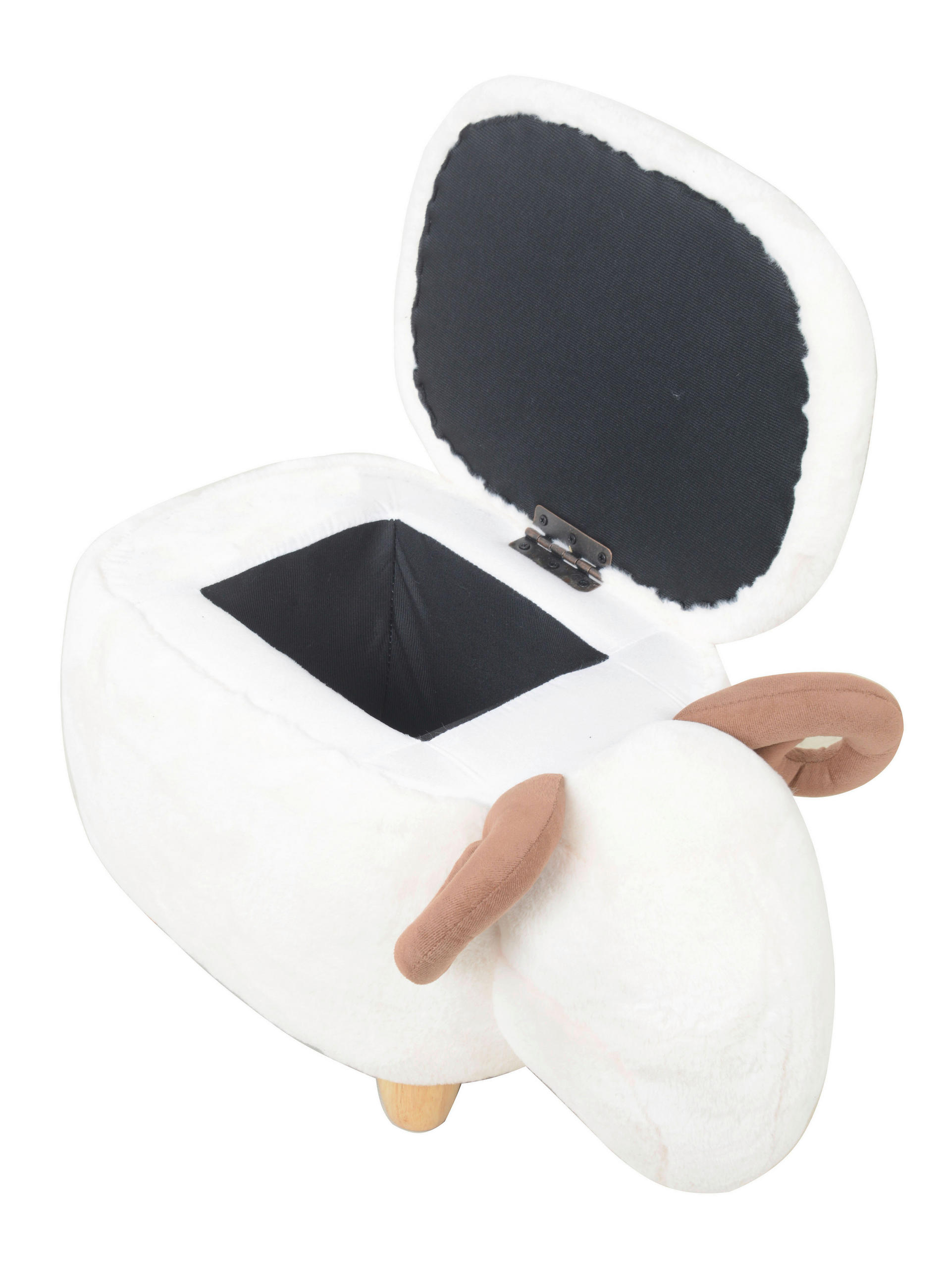 TABURE, les, tekstil rjava, naravne barve, bela  - bela/naravne barve, Moderno, tekstil/les (57/32/32cm) - Carryhome