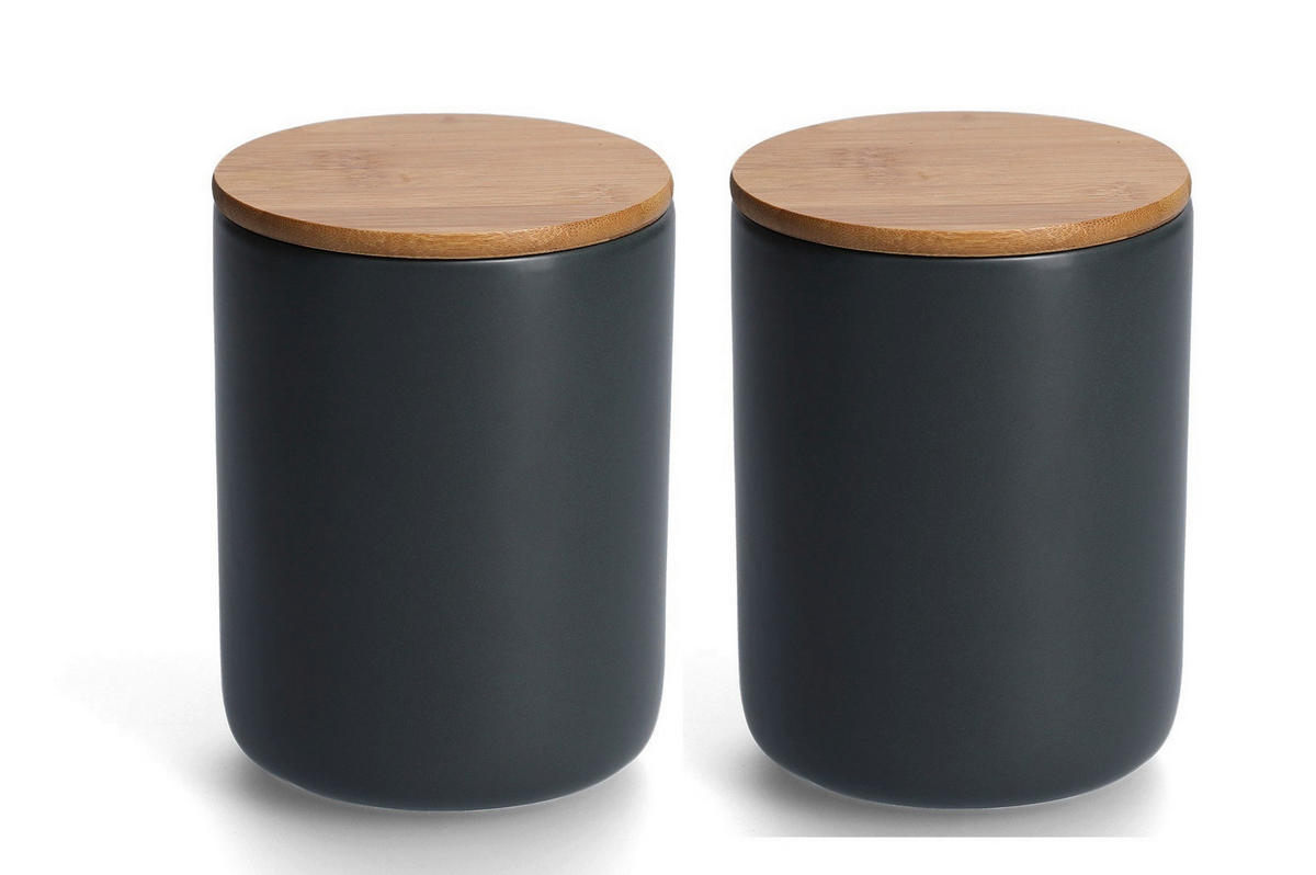 VORRATSDOSENSET  - Schwarz, Basics, Keramik (25,5/25,5/15cm) - Zeller Present