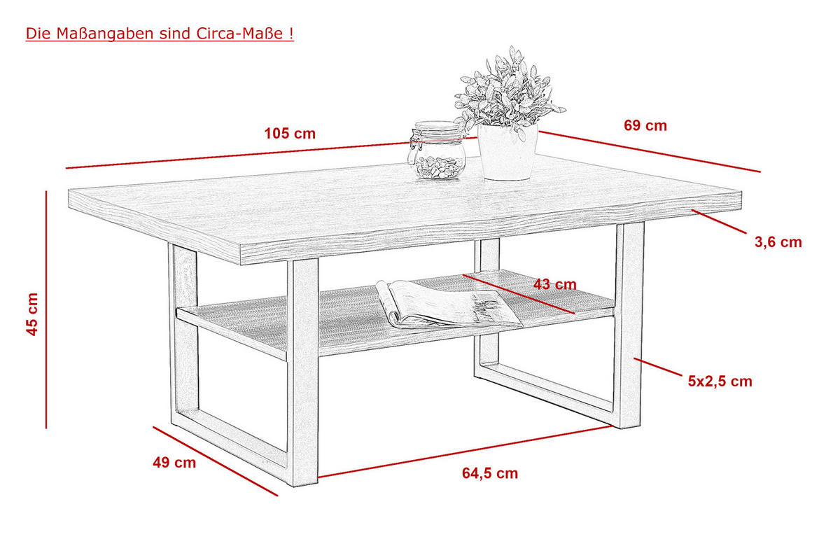 COUCHTISCH in Metall, Holzwerkstoff 105/69/45 cm  - Schwarz/Eiche Artisan, Design, Holzwerkstoff/Metall (105/69/45cm) - Livetastic