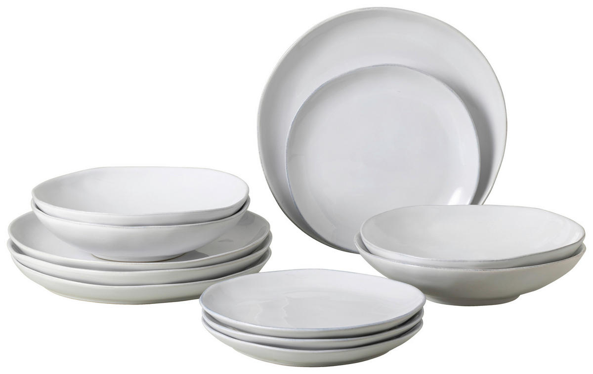 KOMBISERVICE Weiß LIVIA 12-teilig 4 Personen  - Weiß, Basics, Keramik - Costa Nova