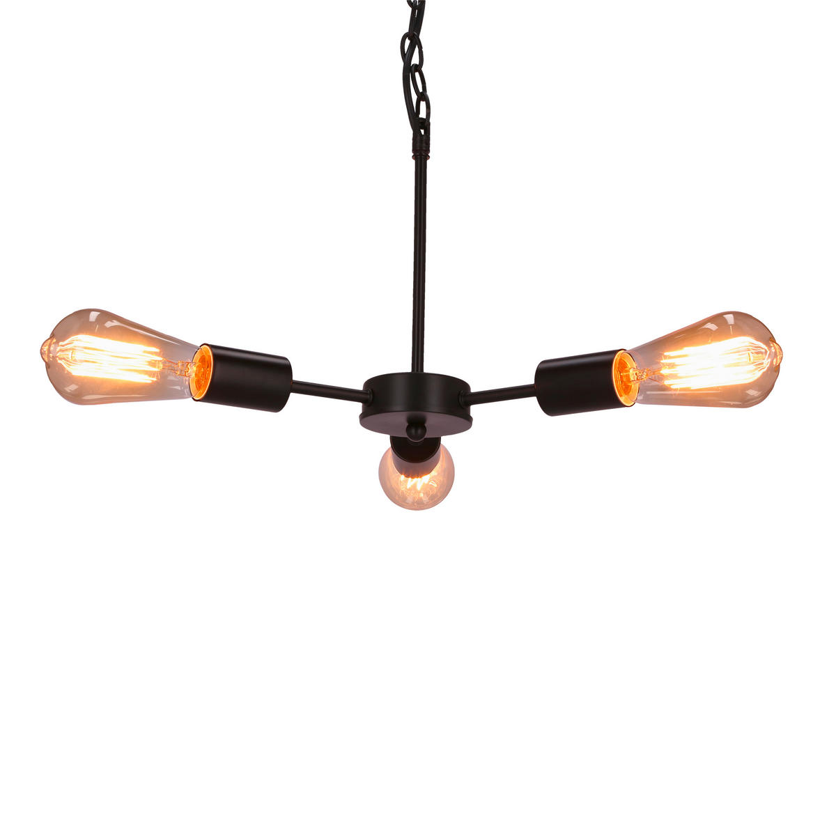 PENDELLEUCHTE Sparta 36/36/105 cm   - Schwarz, Design, Metall (36/36/105cm)