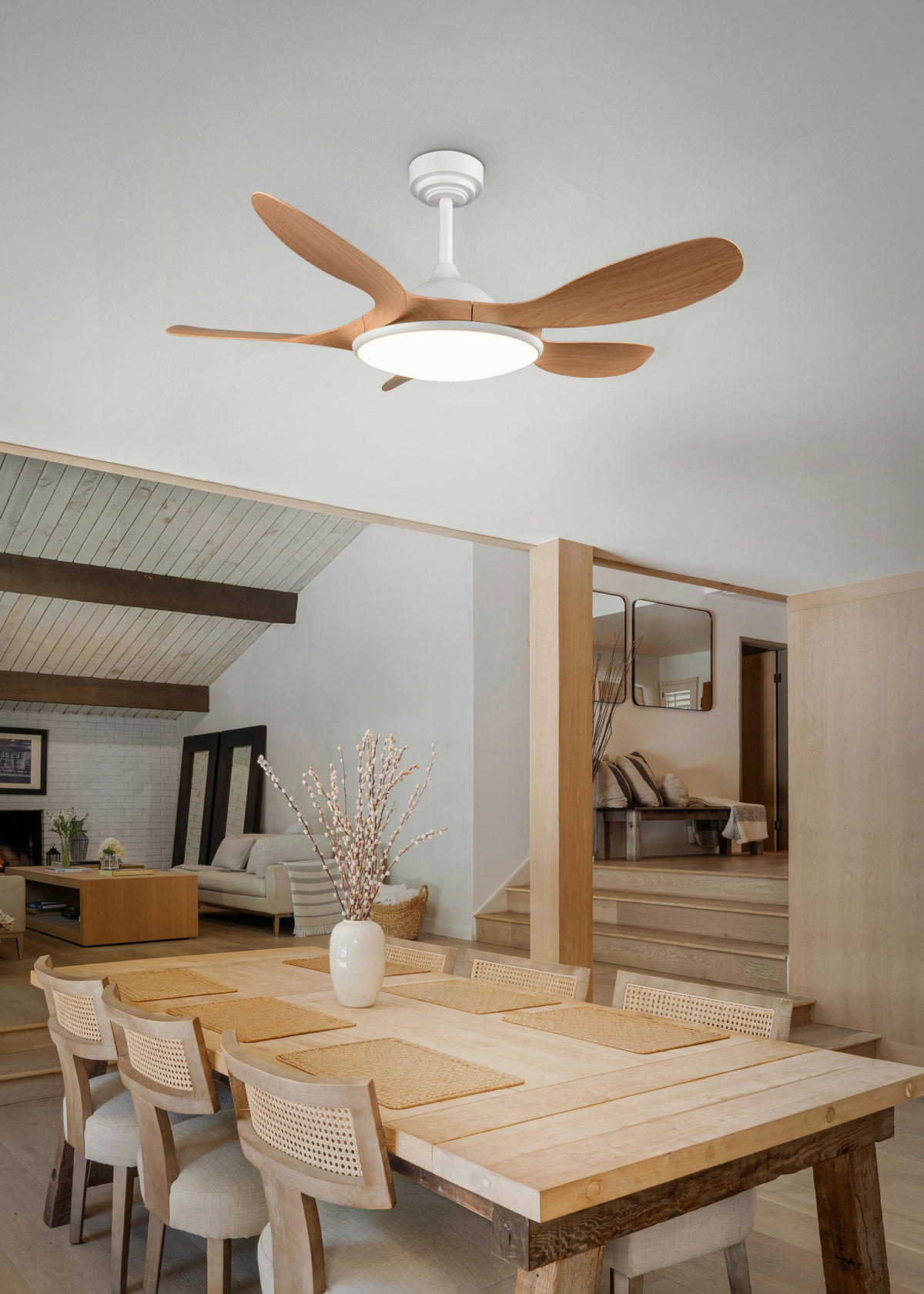 DECKENVENTILATOR - Braun/Weiß, Design, Kunststoff (108/43cm)