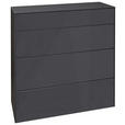 KOMMODE Imola  in 82/89/42 cm  - Anthrazit/Schwarz, Design, Glas/Holzwerkstoff (82/89/42cm) - Novel