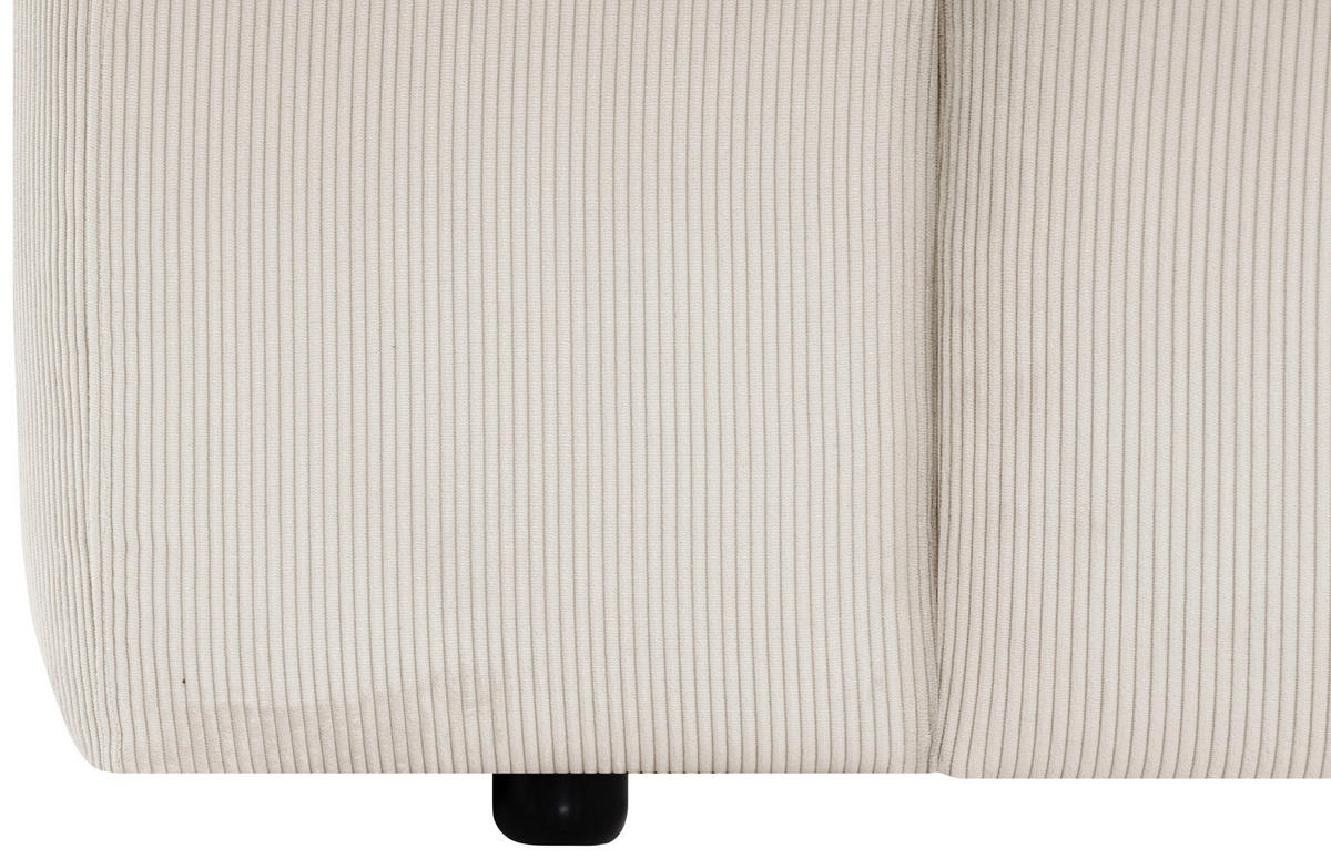 ECKSOFA in Cord Creme  252/170 cm  - Creme/Schwarz, Design, Kunststoff/Textil (252/170cm) - MID.YOU