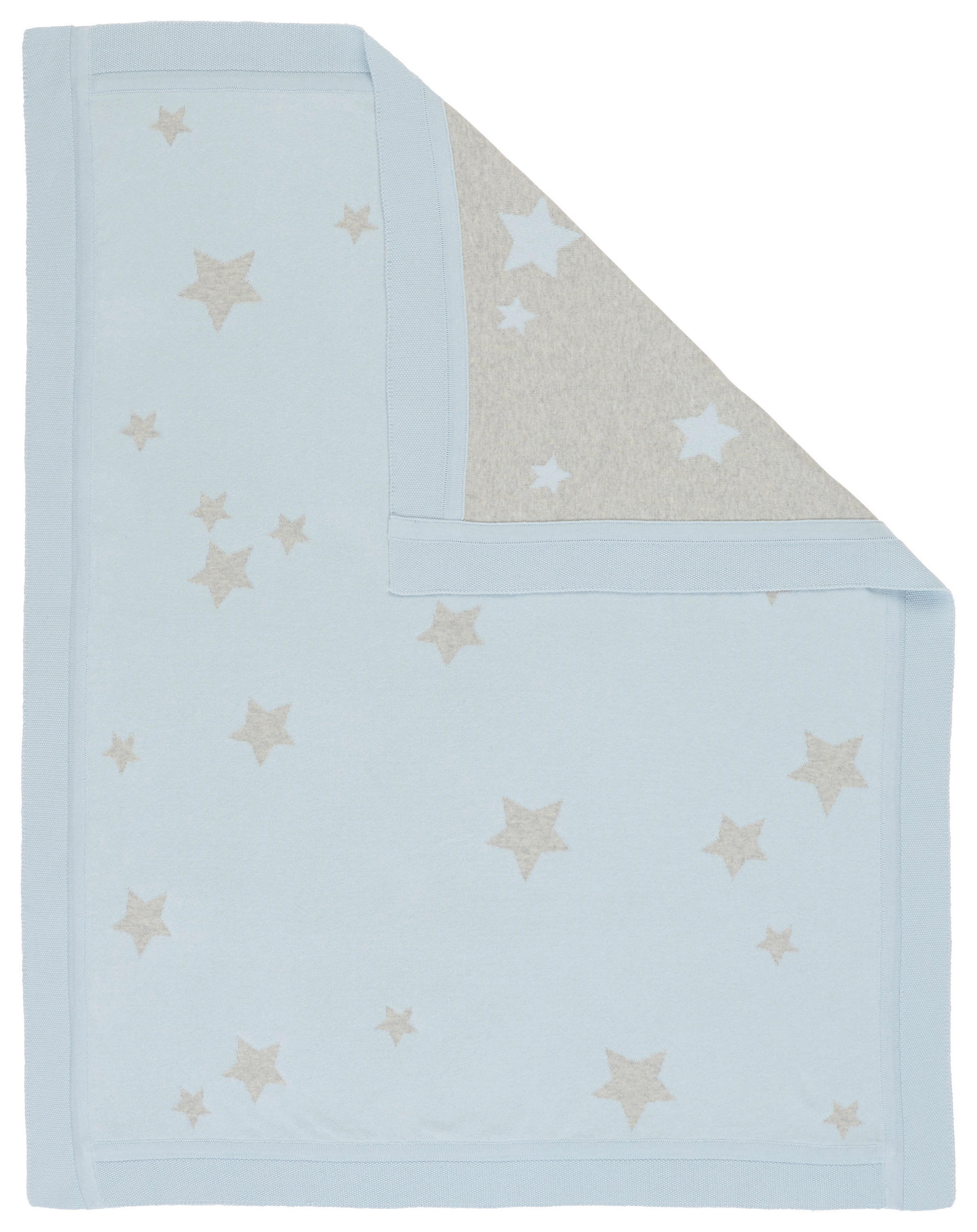 SCHMUSEDECKE Sterne  80/100 cm  - Grau/Hellblau, Design, Textil (80/100cm) - Patinio