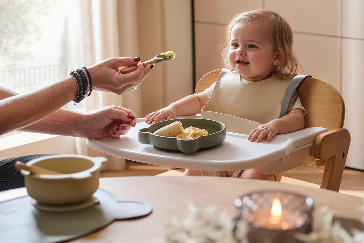 SET ZA JELO - siva/zelena, Prirodno, drvo/plastika - Jimmylee