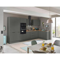 ECKKÜCHE 370/175 cm  in Graphitfarben  - Schwarz/Graphitfarben, Basics, Holzwerkstoff/Metall (370/175cm) - Carryhome