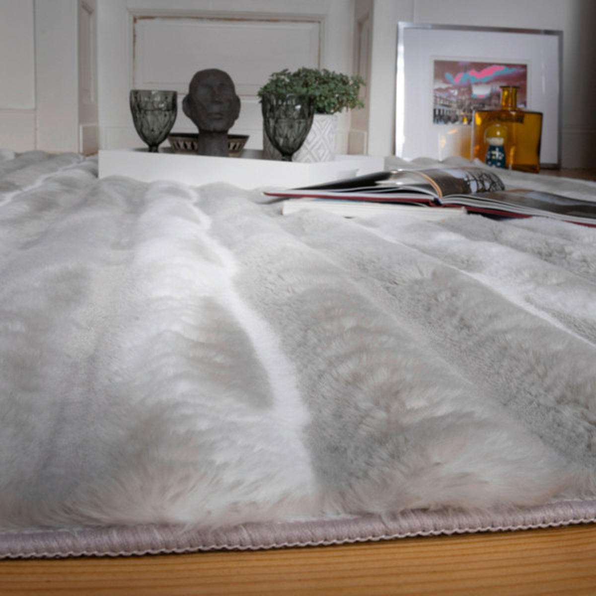 HOCHFLORTEPPICH 160/230 cm My Waves  - Silberfarben, Basics, Textil (160/230cm)