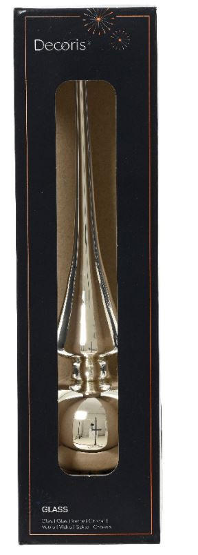 ŠPIC NA VIANOČNÝ STROMČEK - strieborná, Konventionell, sklo (26cm)