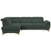 ECKSOFA in Bouclé Grün  - Eichefarben/Grün, Modern, Holz/Textil (212/287cm) - Valnatura