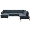WOHNLANDSCHAFT in Velours Blaugrau  - Blaugrau/Schwarz, Design, Textil/Metall (179/335/220cm) - Beldomo System