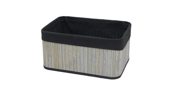 REGALKORB 36/26/18 cm - Schwarz/Grau, Basics, Holz/Textil (36/26/18cm) - Ambia Home