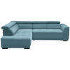 ECKSOFA in Feincord Türkis  - Türkis/Schwarz, Design, Kunststoff/Textil (205/284cm) - Xora