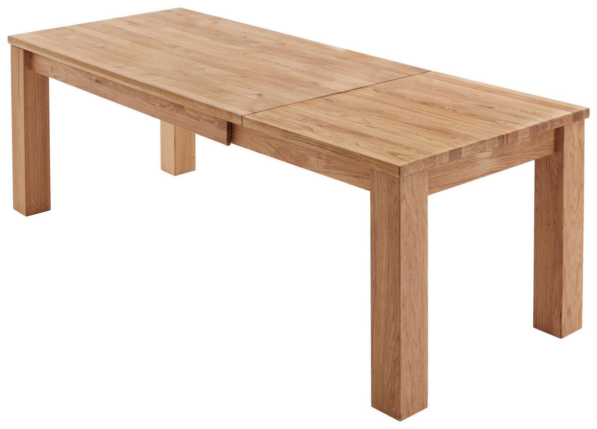 STOL NA IZVLAČENJE  boje hrasta  drvo      - boje hrasta/boje oplemenjenog čelika, Konvencionalno, drvo (160-230/76/90cm)