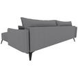 ECKSOFA in Cord Grau  253/180 cm  - Schwarz/Grau, KONVENTIONELL, Textil/Metall (253/180cm) - Carryhome
