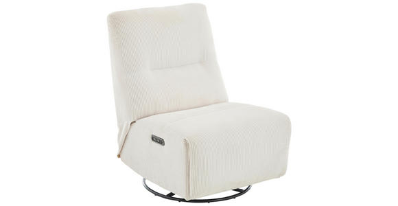 RELAXSESSEL in Textil Creme  - Creme/Schwarz, Design, Textil/Metall (74/105/92cm) - Carryhome