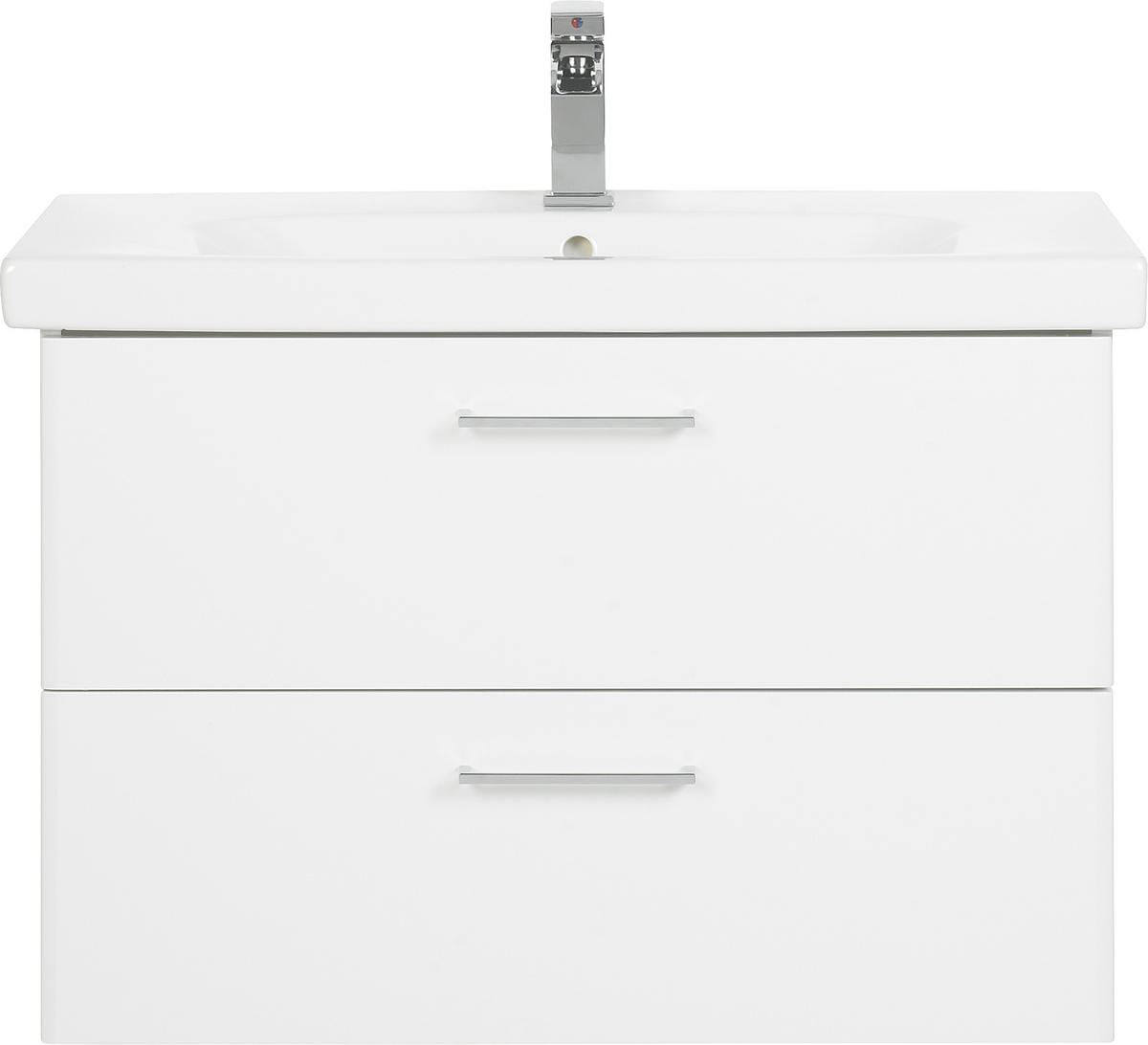 WASCHTISCHKOMBI 82 cm  - Chromfarben/Weiß Hochglanz, KONVENTIONELL, Keramik/Holzwerkstoff (82cm) - Xora