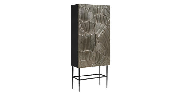HIGHBOARD Schwarz 75/180/40 cm - Schwarz, LIFESTYLE, Holzwerkstoff/Metall (75/180/40cm) - Ambia Home