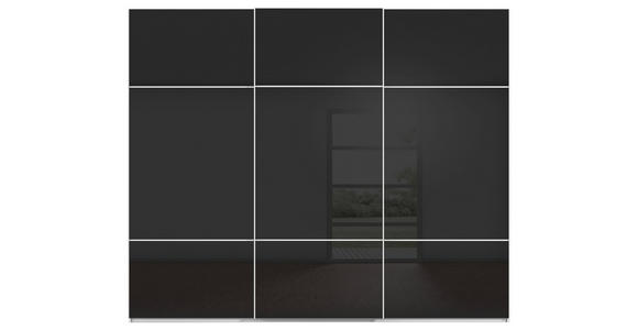 SCHWEBETÜRENSCHRANK 301/223/68 cm 3-türig Schwarz, Weiß - Schwarz/Weiß, KONVENTIONELL, Glas/Holzwerkstoff (301/223/68cm) - Novel