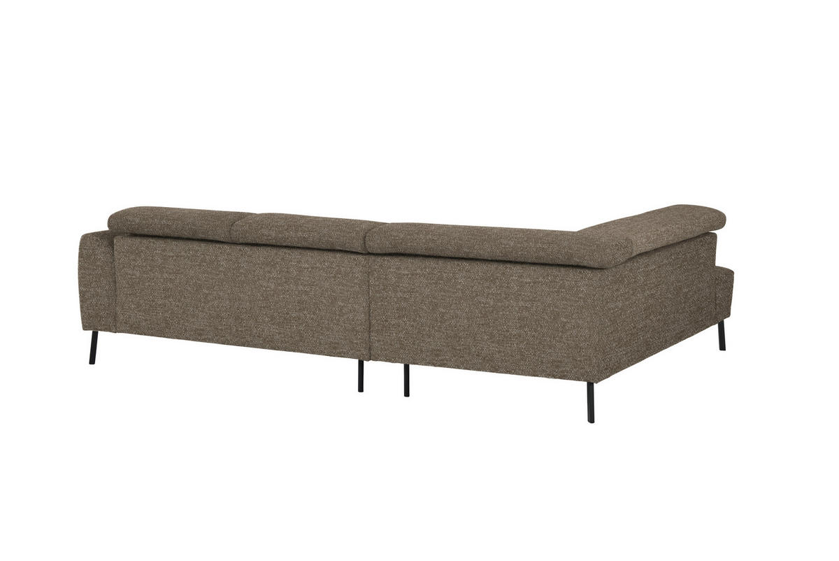 ECKSOFA in Chenille Hellbraun  205/280 cm  - Hellbraun/Schwarz, Design, Textil/Metall (205/280cm) - Xora