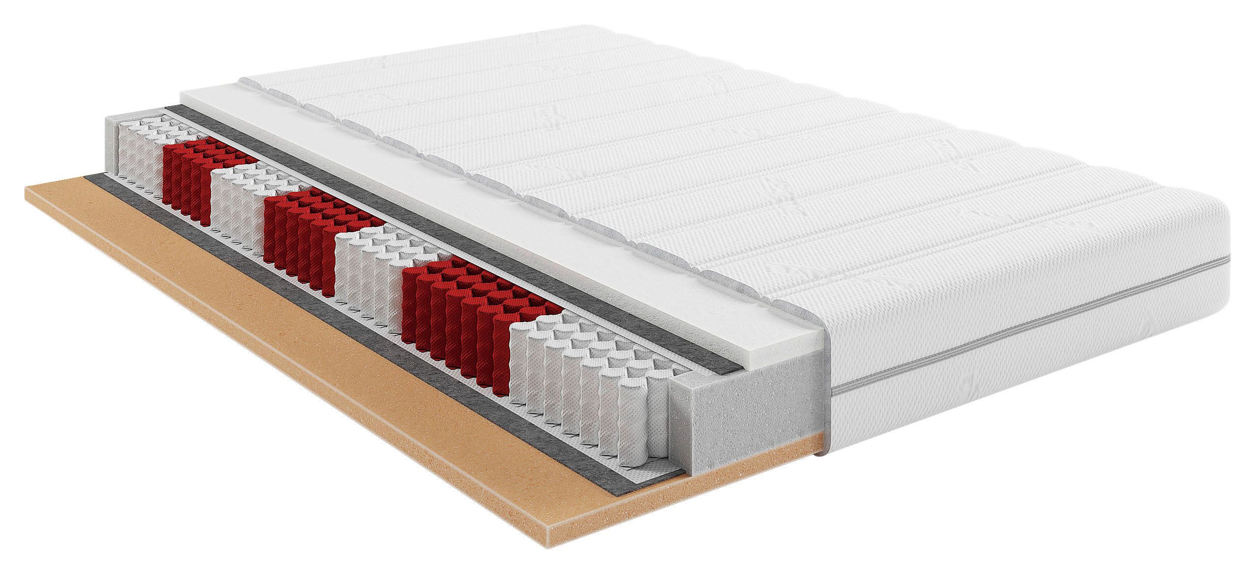 WENDEMATRATZE 200/200 cm, Höhe ca.: 20 cm, H3 + H4 = fest + sehr fest,  - Weiß, Basics, Textil (200/200cm) - Chameo