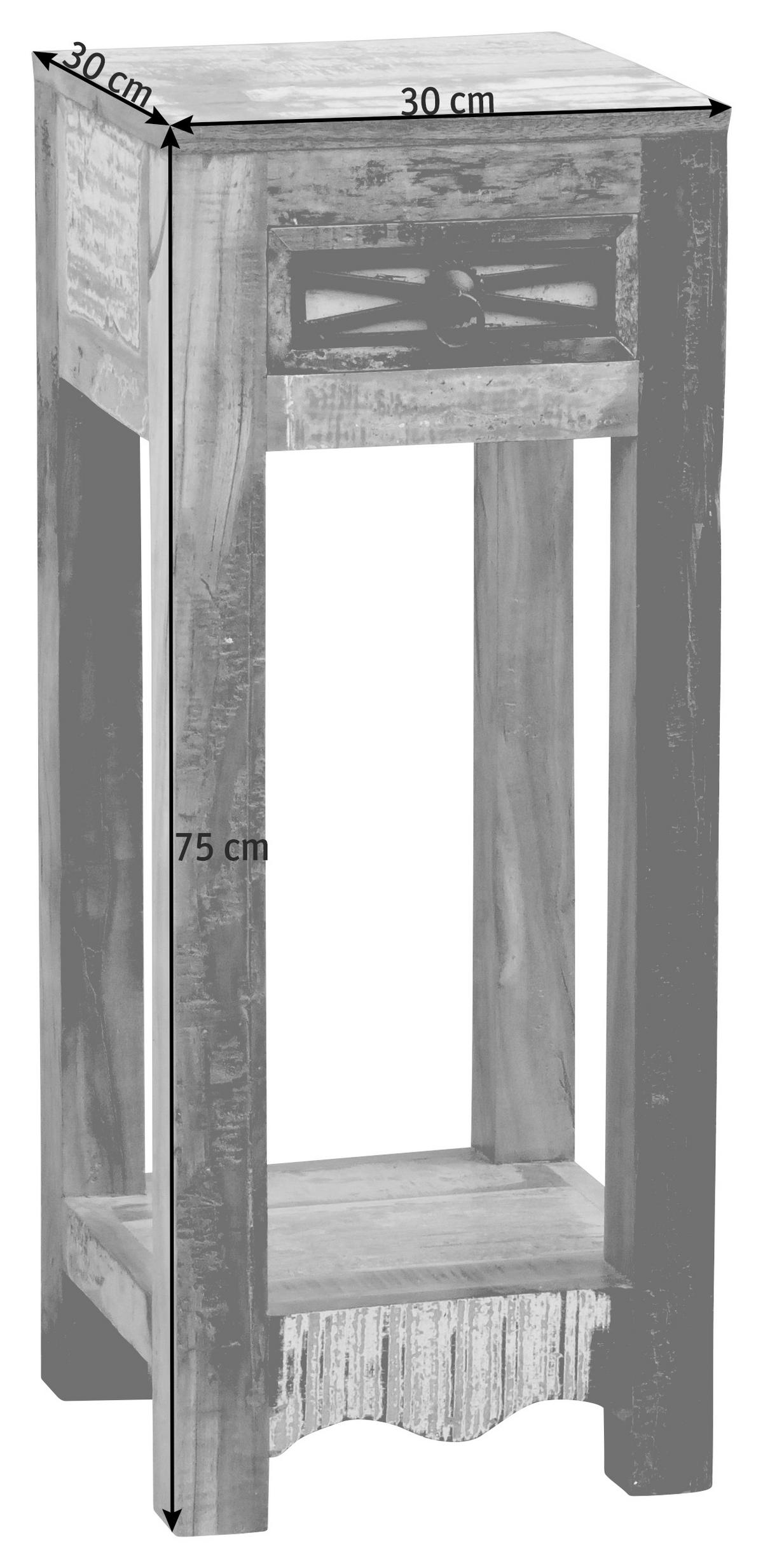 BEISTELLTISCH 30/30/75 cm Altholz Multicolor quadratisch  - Multicolor, LIFESTYLE, Holz (30/30/75cm) - Landscape