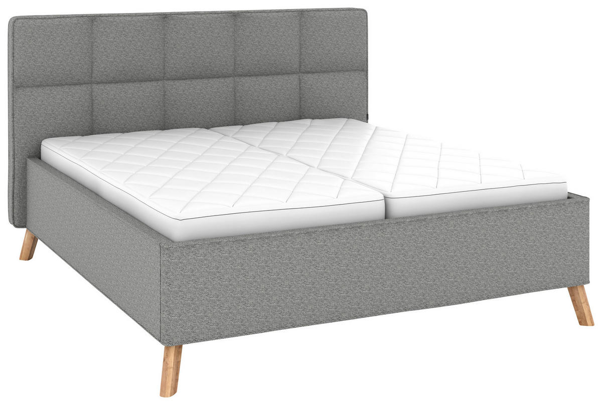 POLSTERBETT Bettkasten, motorische Verstellbarkeit, Fernbedienung, Lattenroste, Matratzen 180/200 cm  in Grau  - Schwarz/Weiß, KONVENTIONELL, Holz/Textil (180/200cm) - Musterring