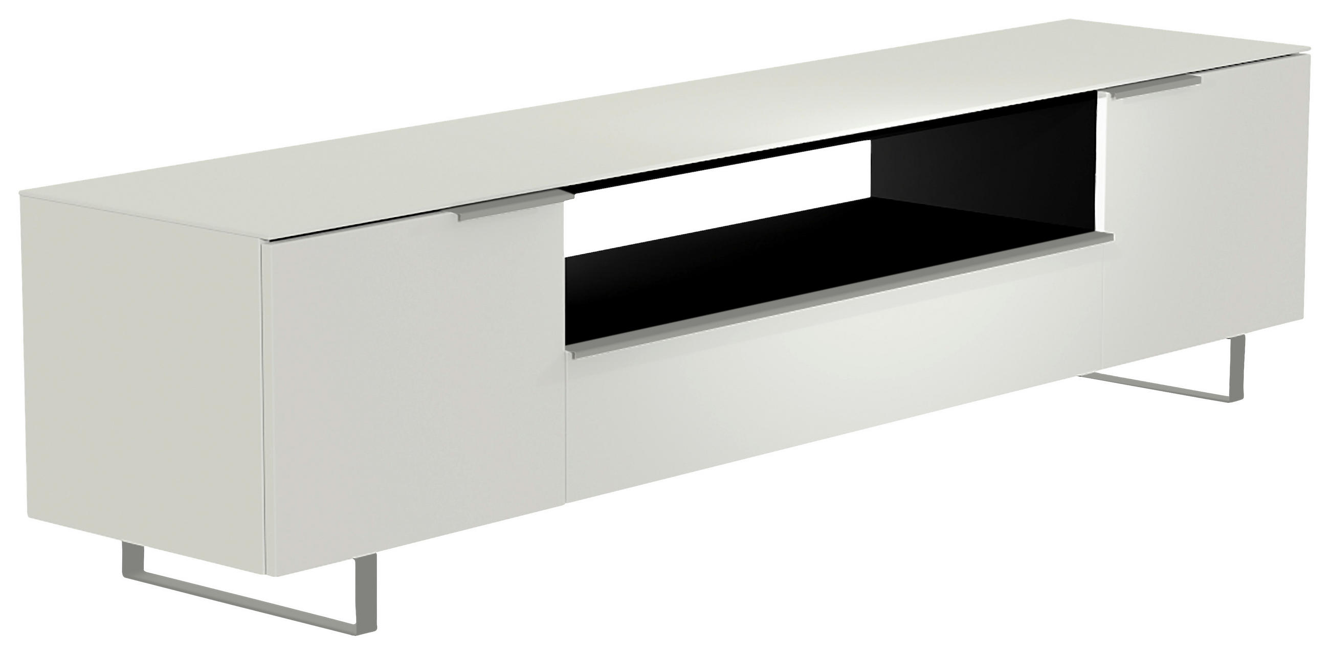 LOWBOARD  in 210/51/45 cm  - Alufarben/Weiß, Design, Glas/Holzwerkstoff (210/51/45cm) - Moderano