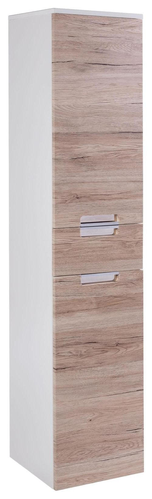HOCHSCHRANK 33,0/159/35 cm  - Chromfarben/Eichefarben, MODERN, Holzwerkstoff/Metall (33,0/159/35cm) - MID.YOU